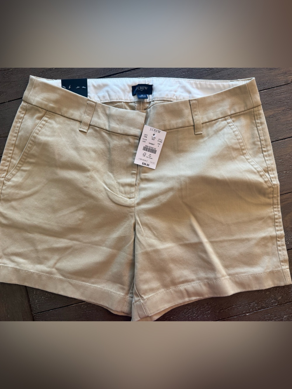 NWT J Crew 5” Khaki Shorts Size 4
